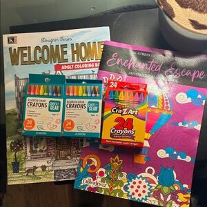 Colorful Crayon and Coloring Book Set